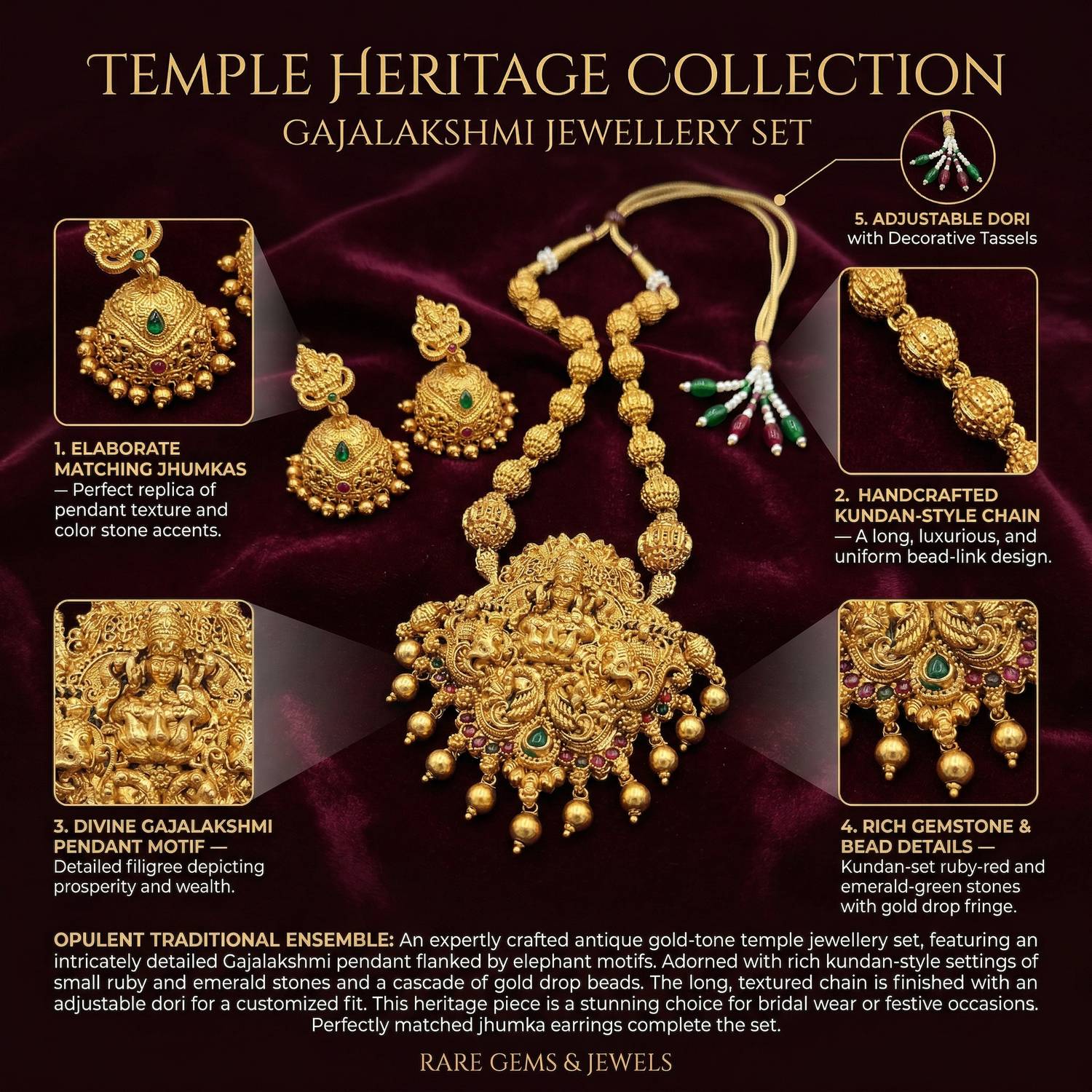 zxriz Alloy Gold-plated Gold Jewellery Set Price in India - Buy