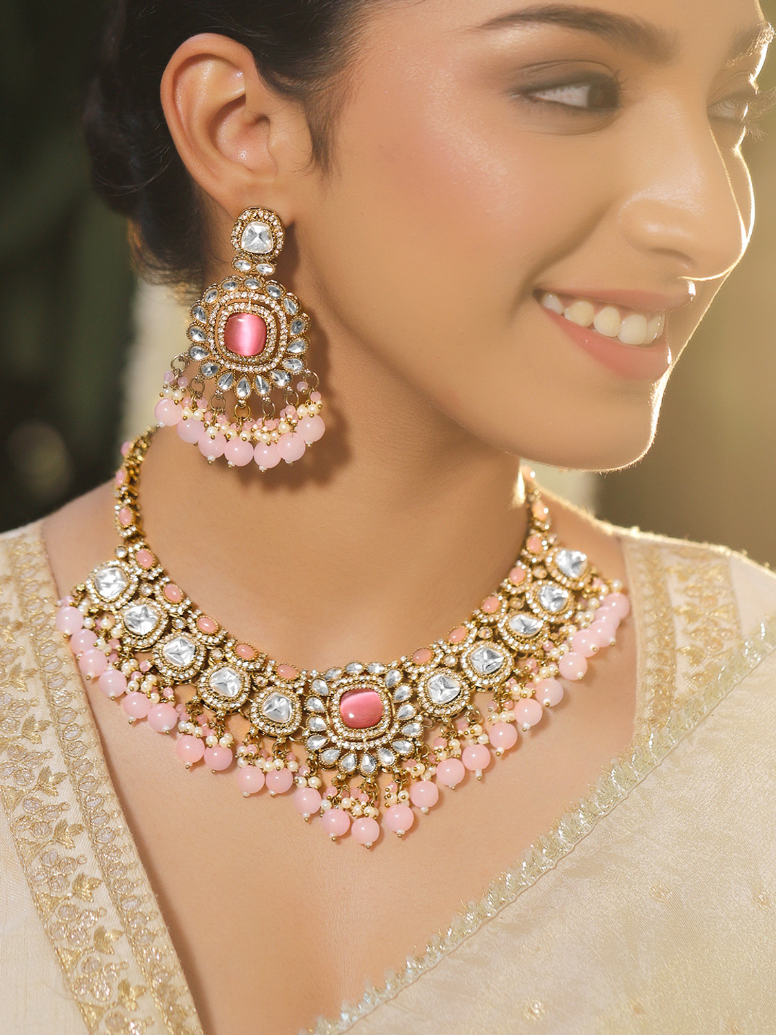 Image of RUBANS Brass Gold-plated Gold Jewellery Set