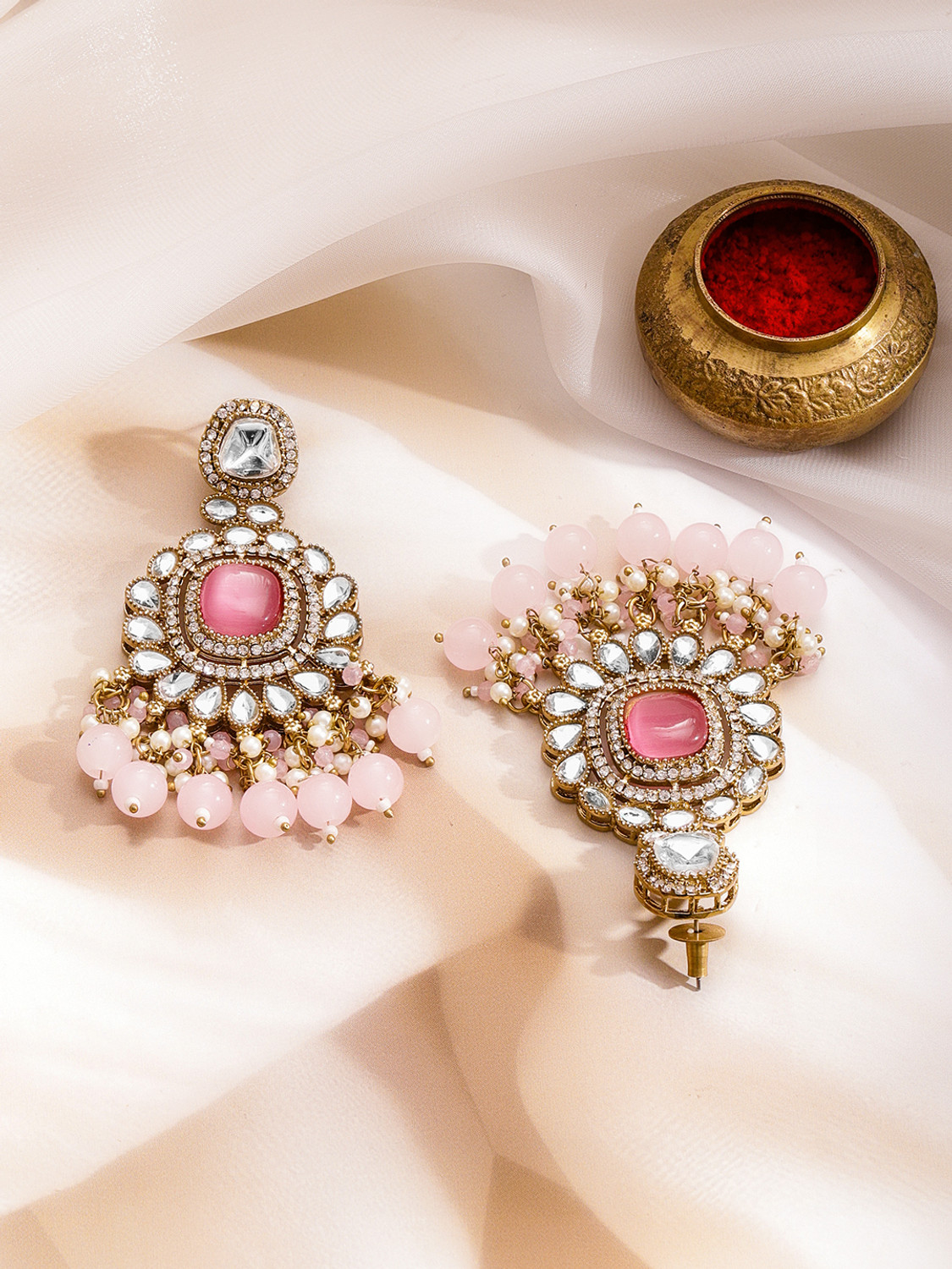 Image of RUBANS Brass Gold-plated Gold Jewellery Set