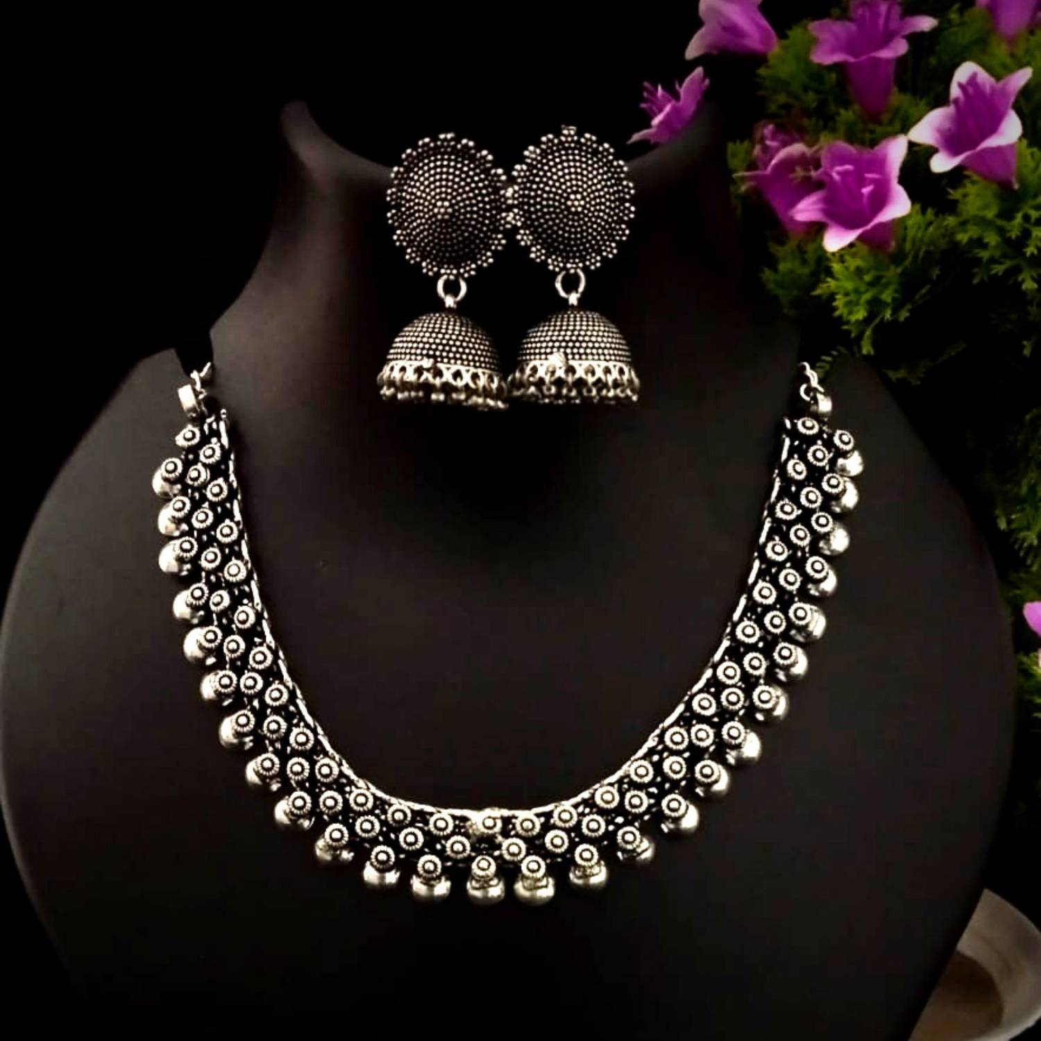 ANAMIKA Brass Silver Jewellery Set