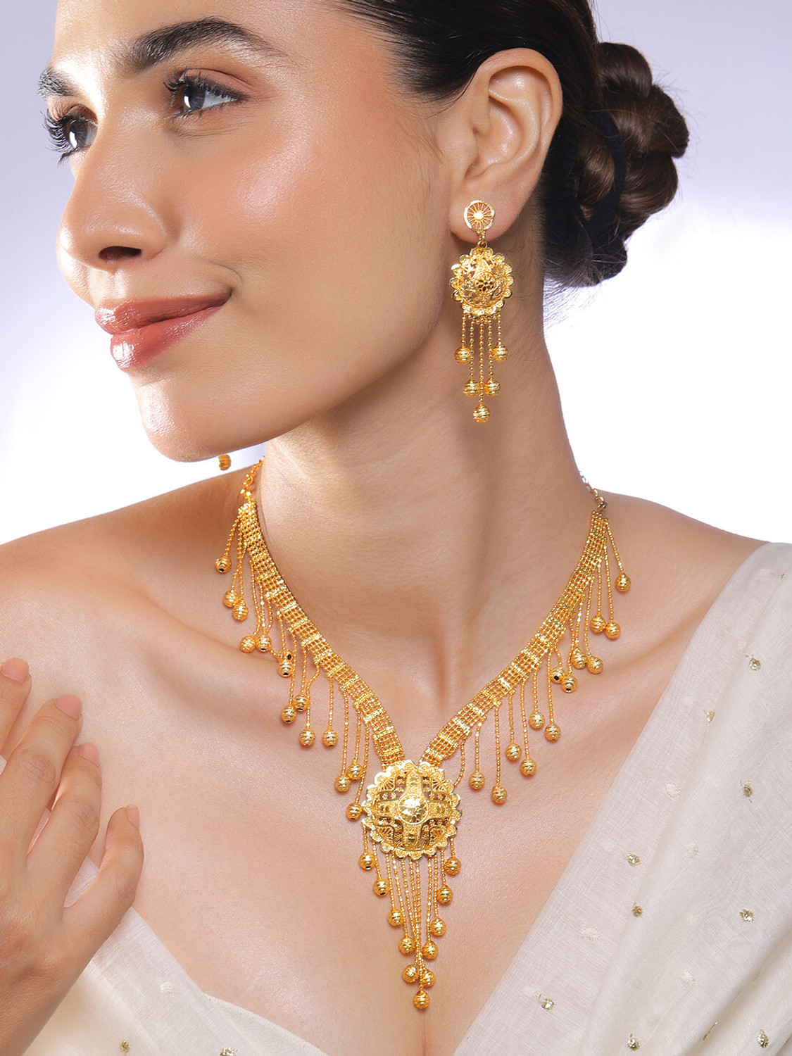 Image of RUBANS Brass Gold-plated Gold Jewellery Set