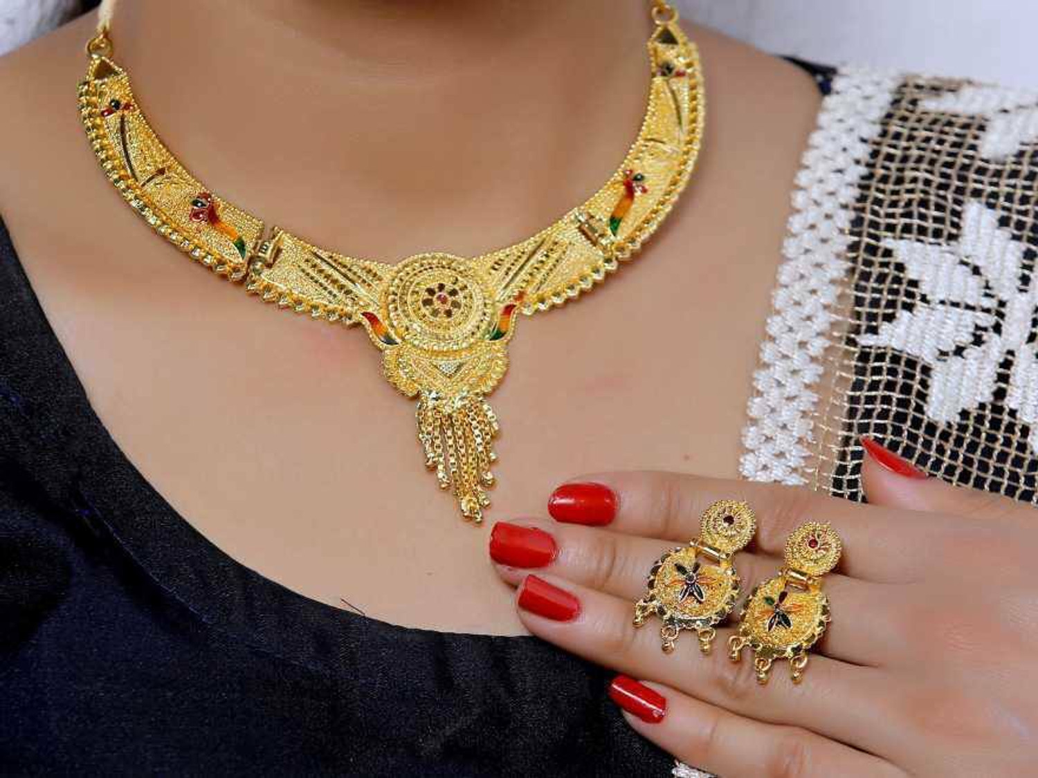 Image of bulsenk Alloy Gold-plated Gold Jewellery Set