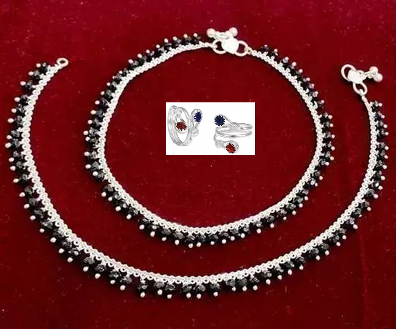 BHORIWAL Alloy Silver Multicolor Jewellery Set