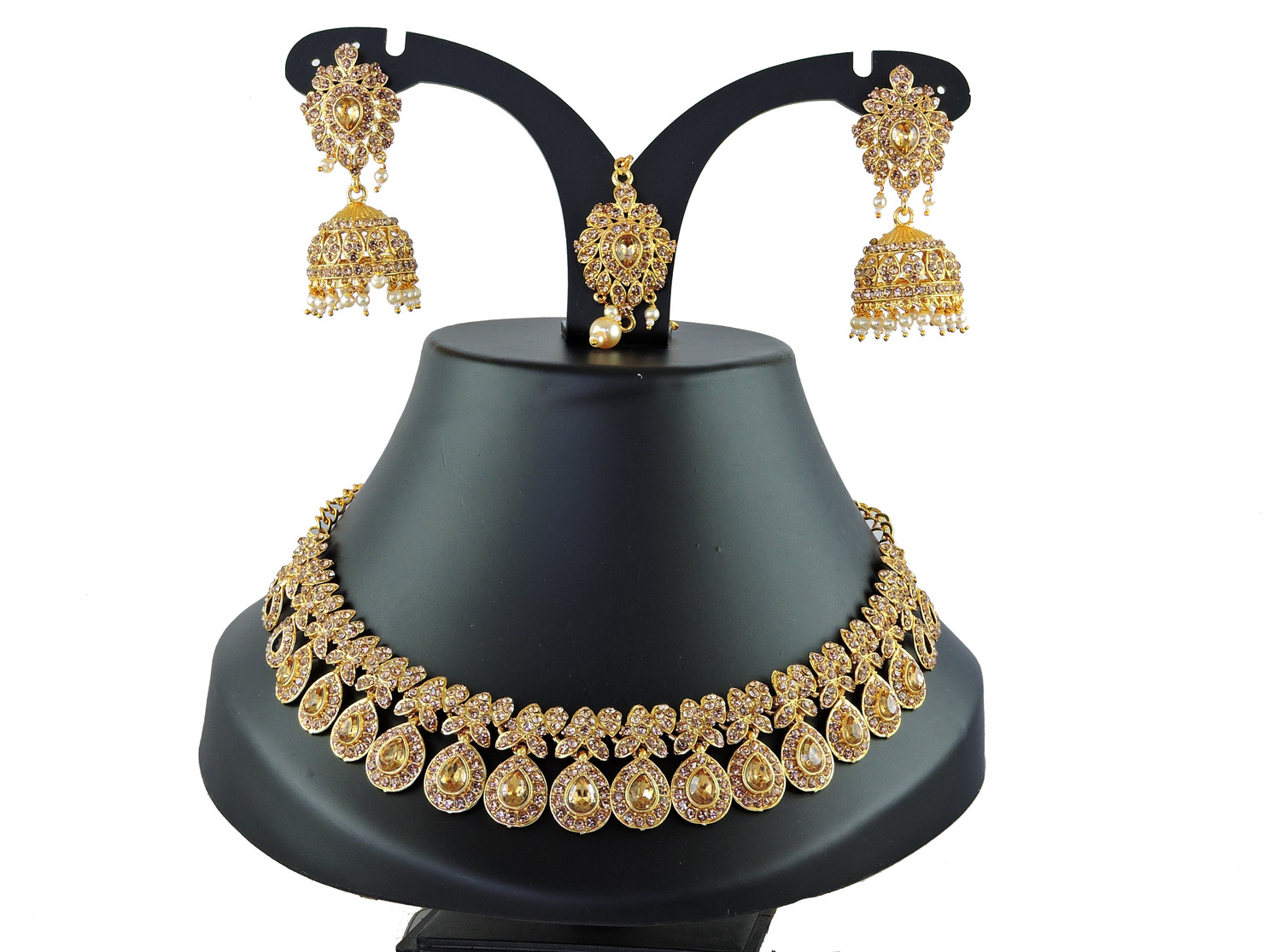 Image of VATSALYA creation Alloy Gold-plated Gold Jewellery Set