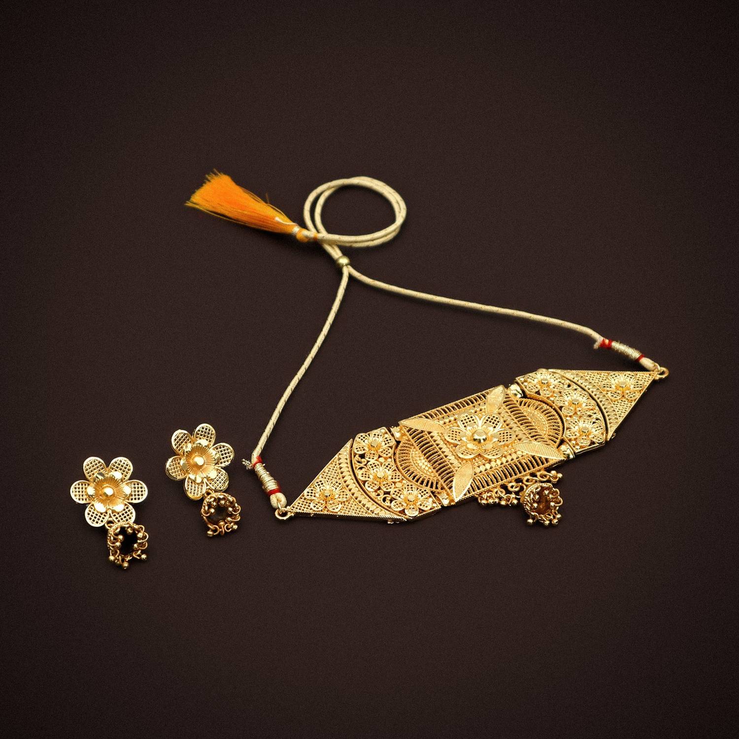 jill fashion Copper Gold-plated Gold Jewellery Set