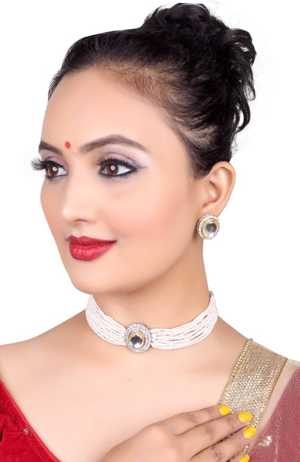AntiqueJewllery Oxidised Silver Rhodium White, Silver, Gold Jewellery Set