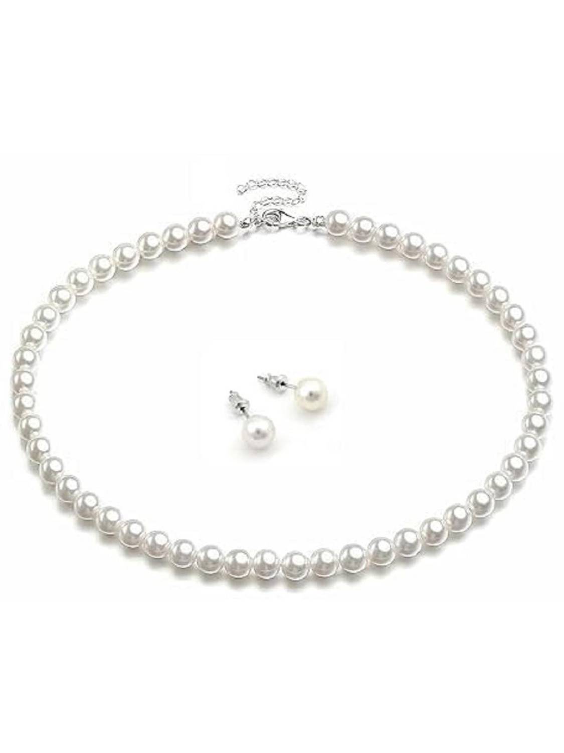 BARBUDDY Glass White Jewellery Set