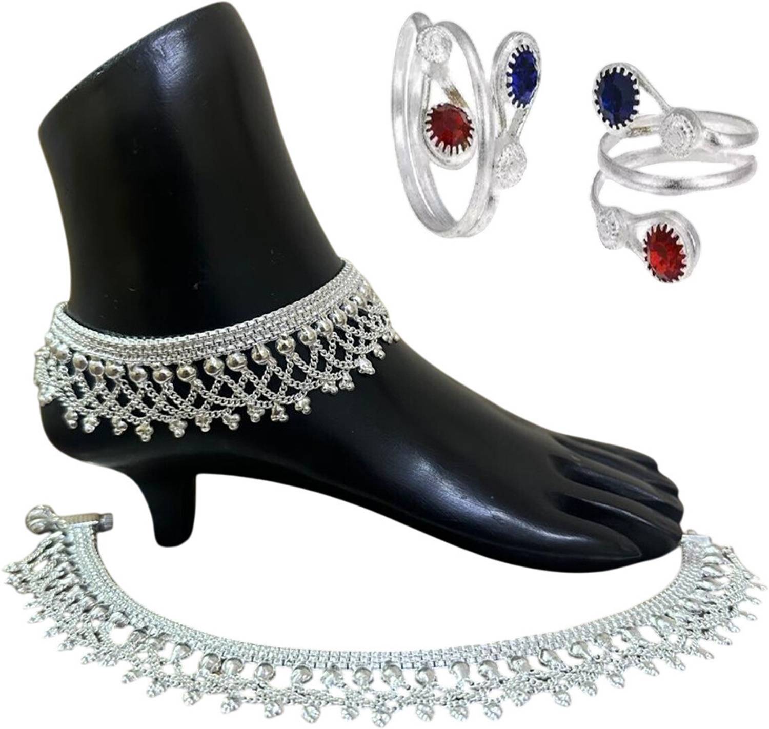 AamNa Enterprises Alloy Silver Silver Jewellery Set