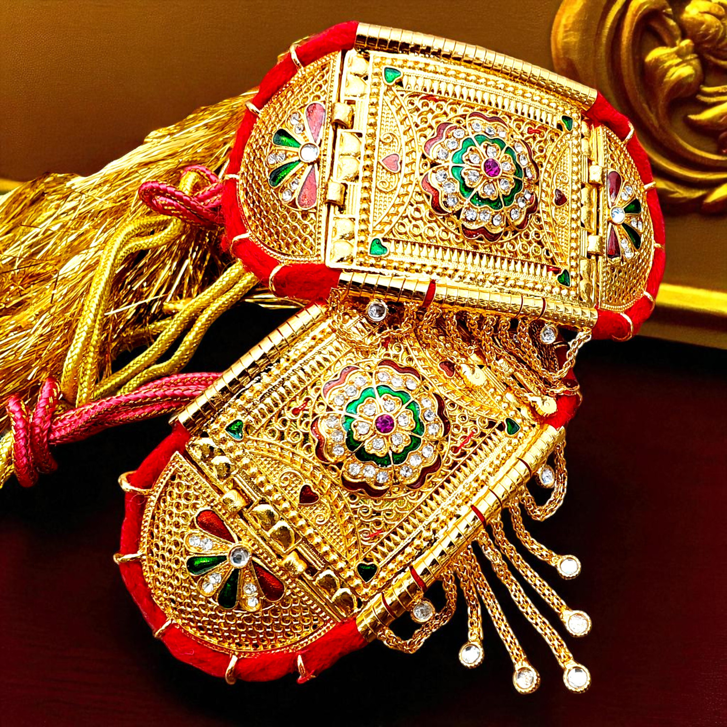 Image of RAJASTHANI GAHANA Alloy Gold-plated Multicolor Jewellery Set