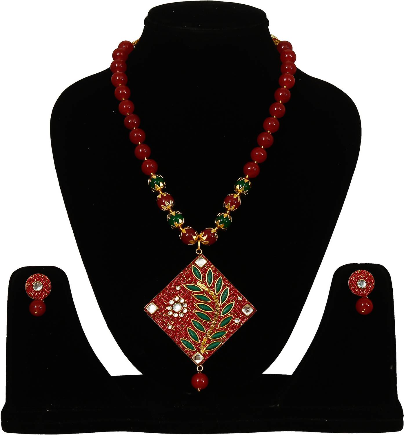 AHOORA Alloy Gold-plated Multicolor Jewellery Set