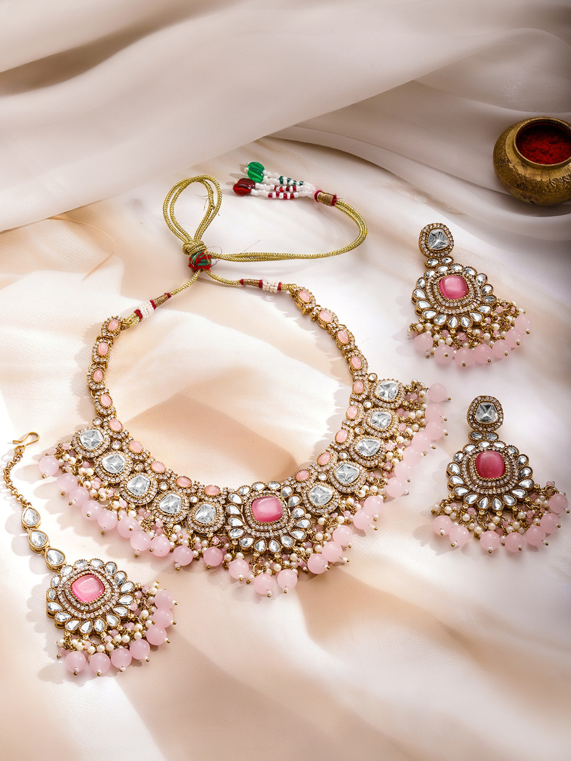 Image of RUBANS Brass Gold-plated Gold Jewellery Set