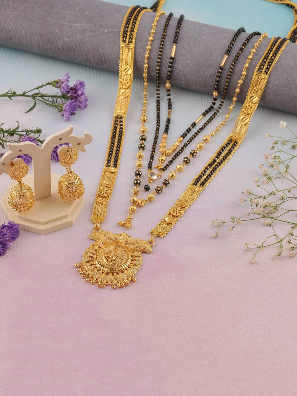 bulsenk Alloy Gold-plated Gold Jewellery Set