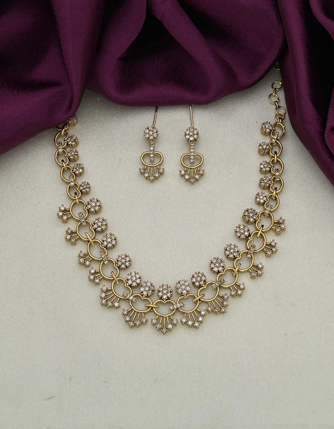 Image of Influtive Brass Gold-plated Gold Jewellery Set