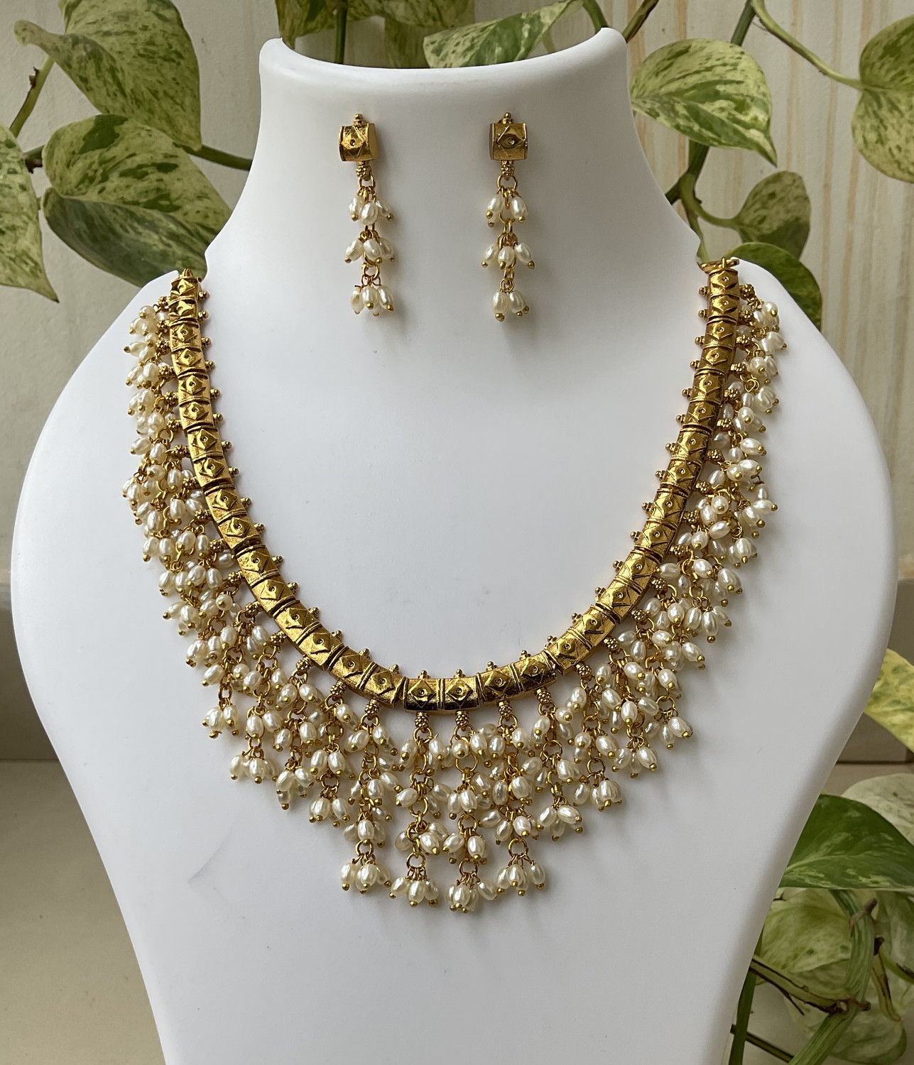 Image of Ajrang Alloy Gold-plated Gold Jewellery Set