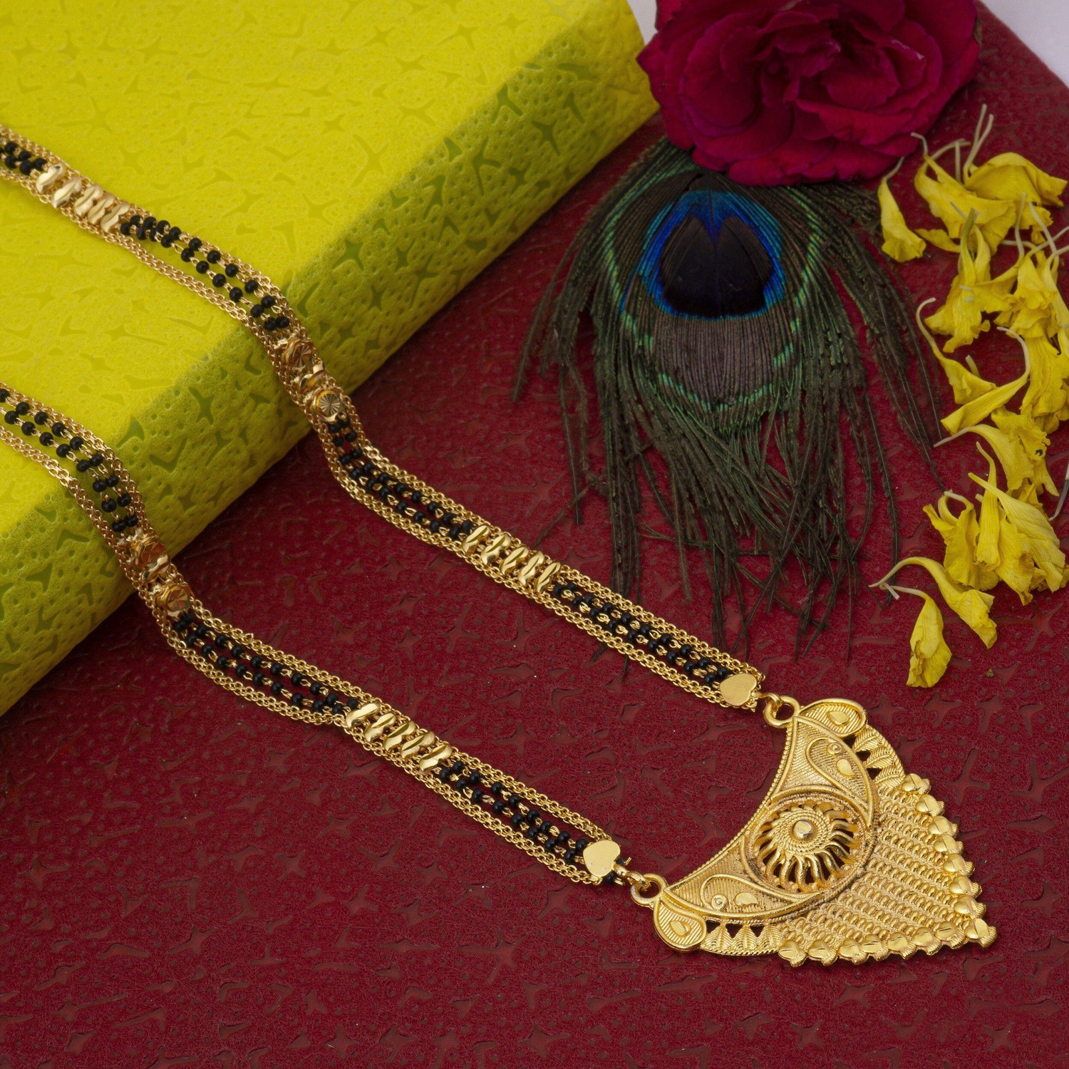 Image of RAMDEV ART FASHION JEWELLERY Stylish and Trendy Gold Mangalsutra Copper, Alloy, Metal Mangalsutra