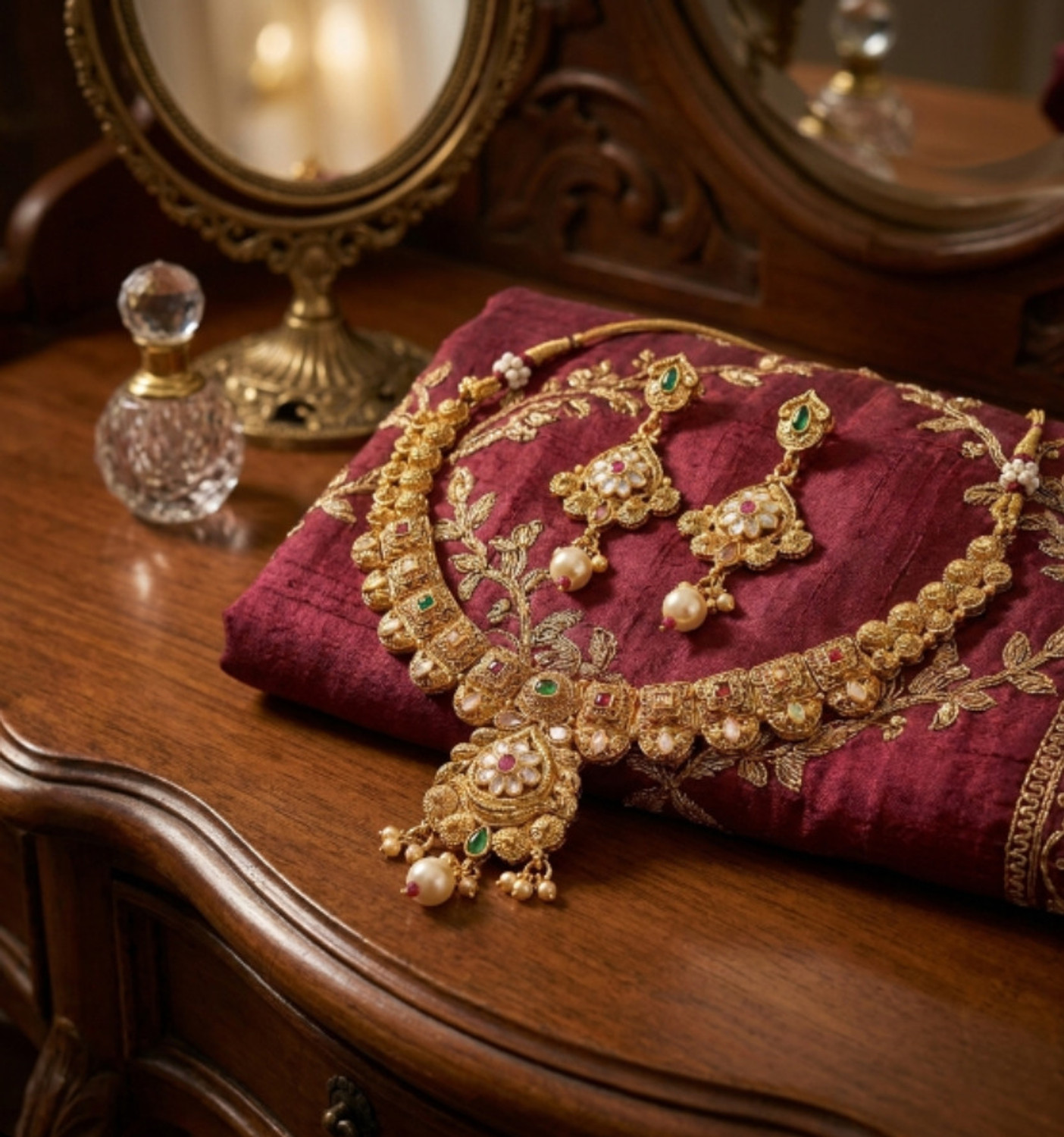 Image of SCG Brass Gold-plated Gold Jewellery Set