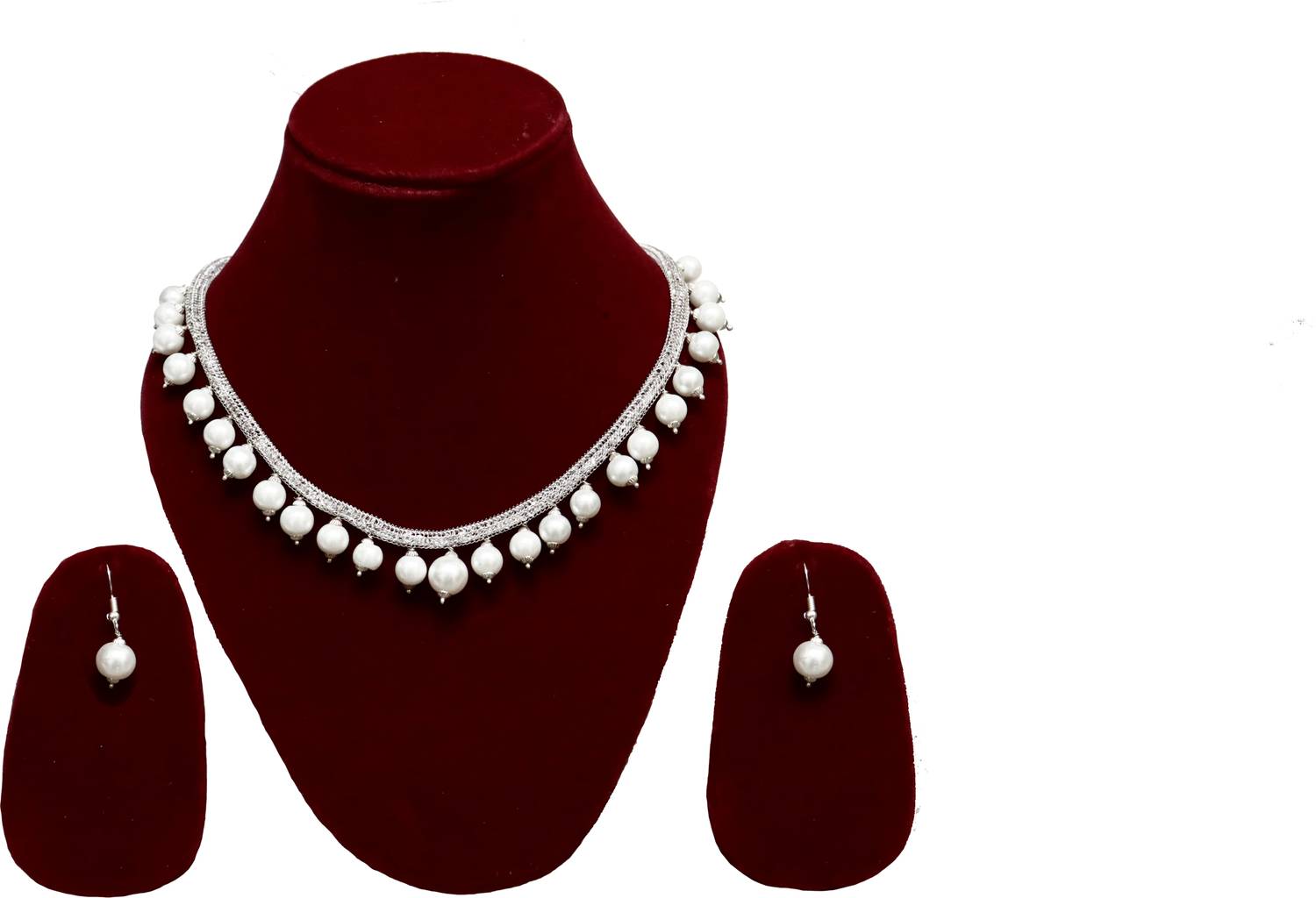 Aamrkoot Mother of Pearl Gold-plated White Jewellery Set