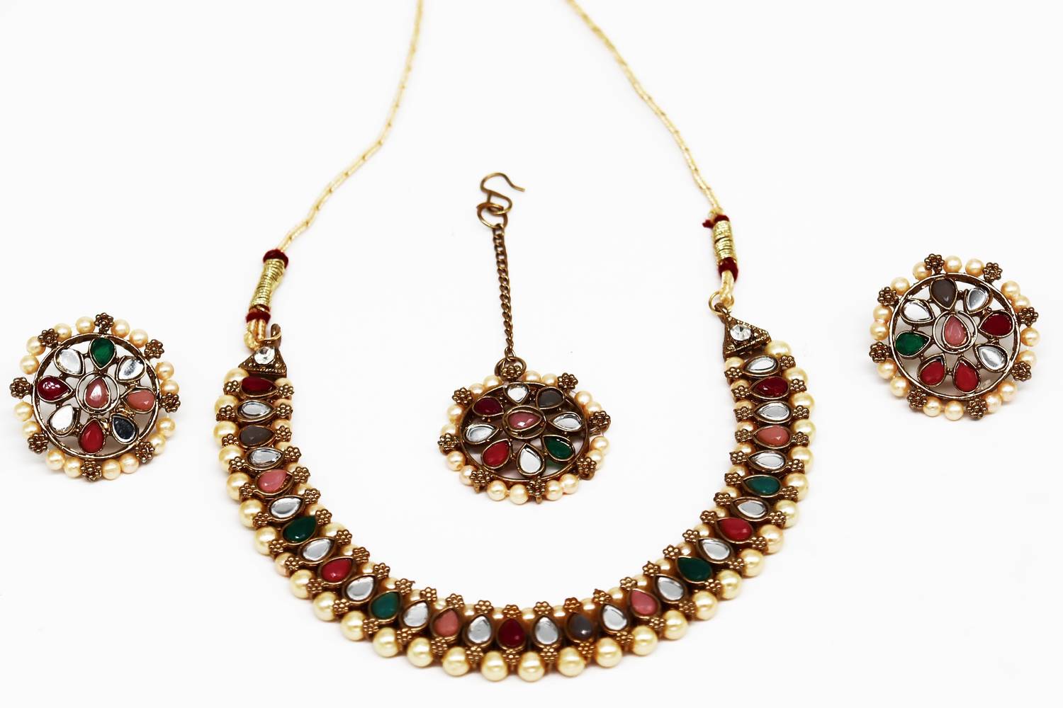 Aamrkoot Alloy Gold-plated Multicolor Jewellery Set