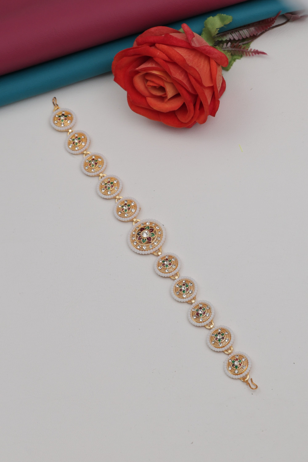 Image of VISITART JEWELLERY Alloy Gold-plated Multicolor Jewel Set (Pack of 9)
