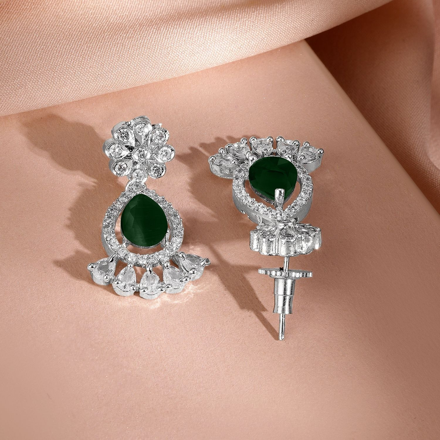 Image of RUBANS Brass Rhodium Silver Jewellery Set