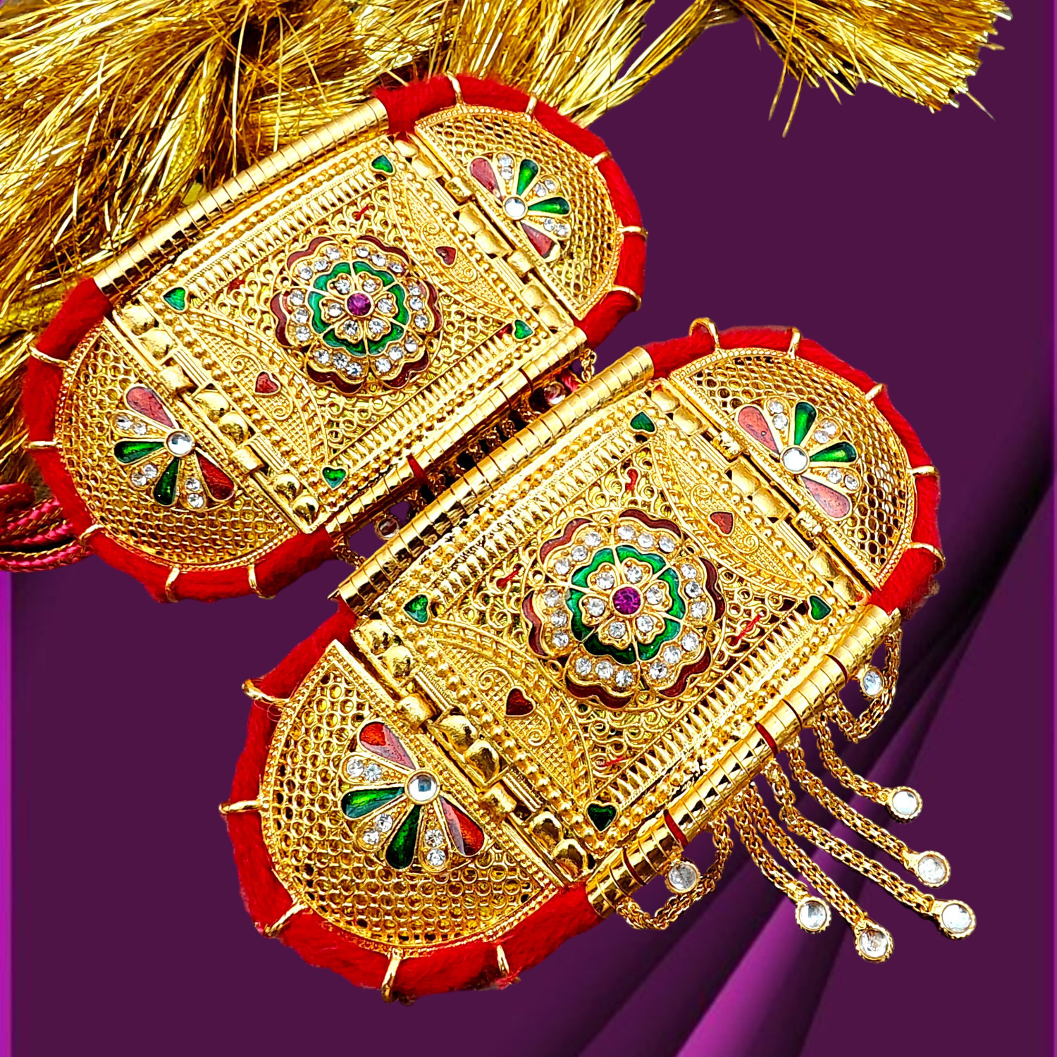 Image of RAJASTHANI GAHANA Alloy Gold-plated Multicolor Jewellery Set