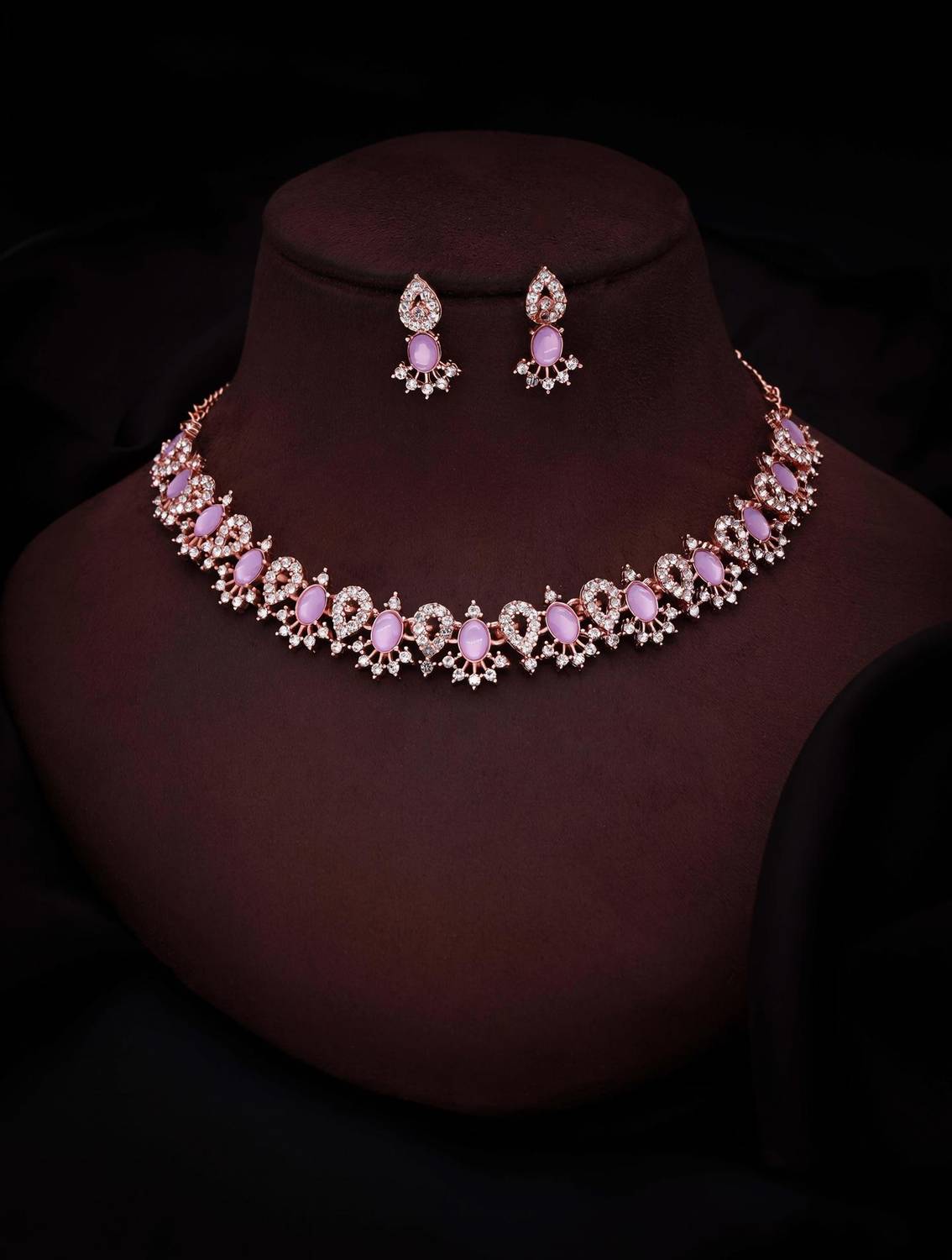 BRILLIANT BEADS JEWELS Alloy Purple Jewellery Set
