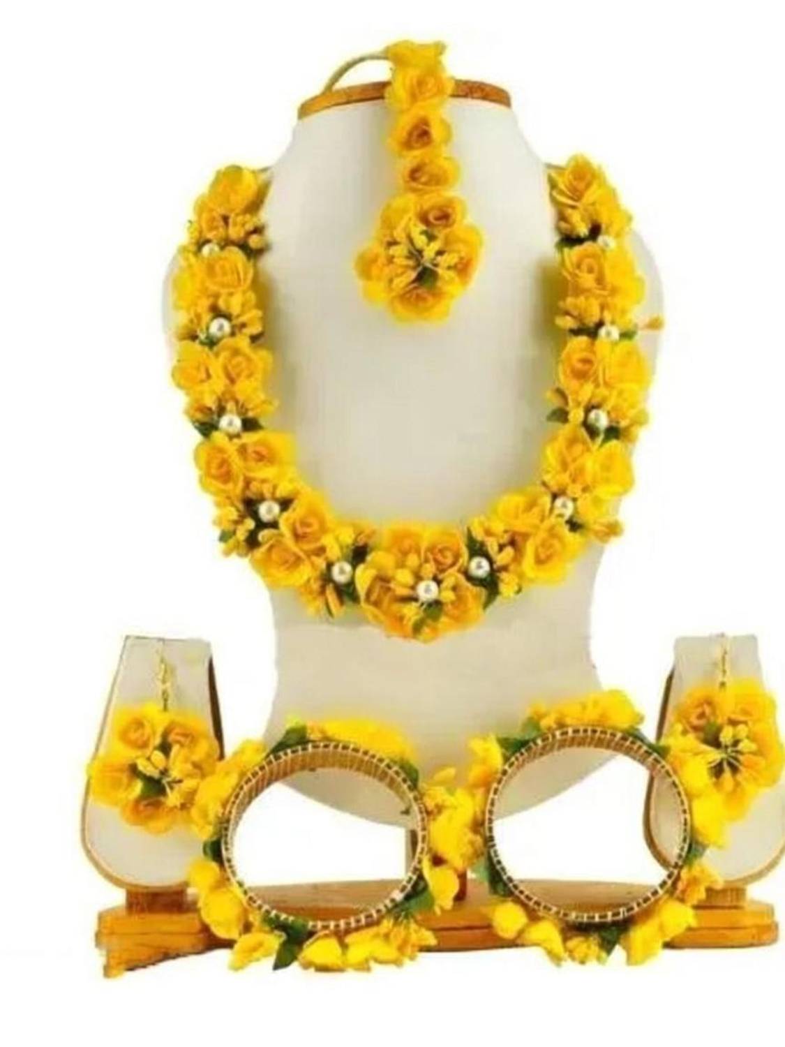 12SEASONS Fabric Yellow Jewellery Set