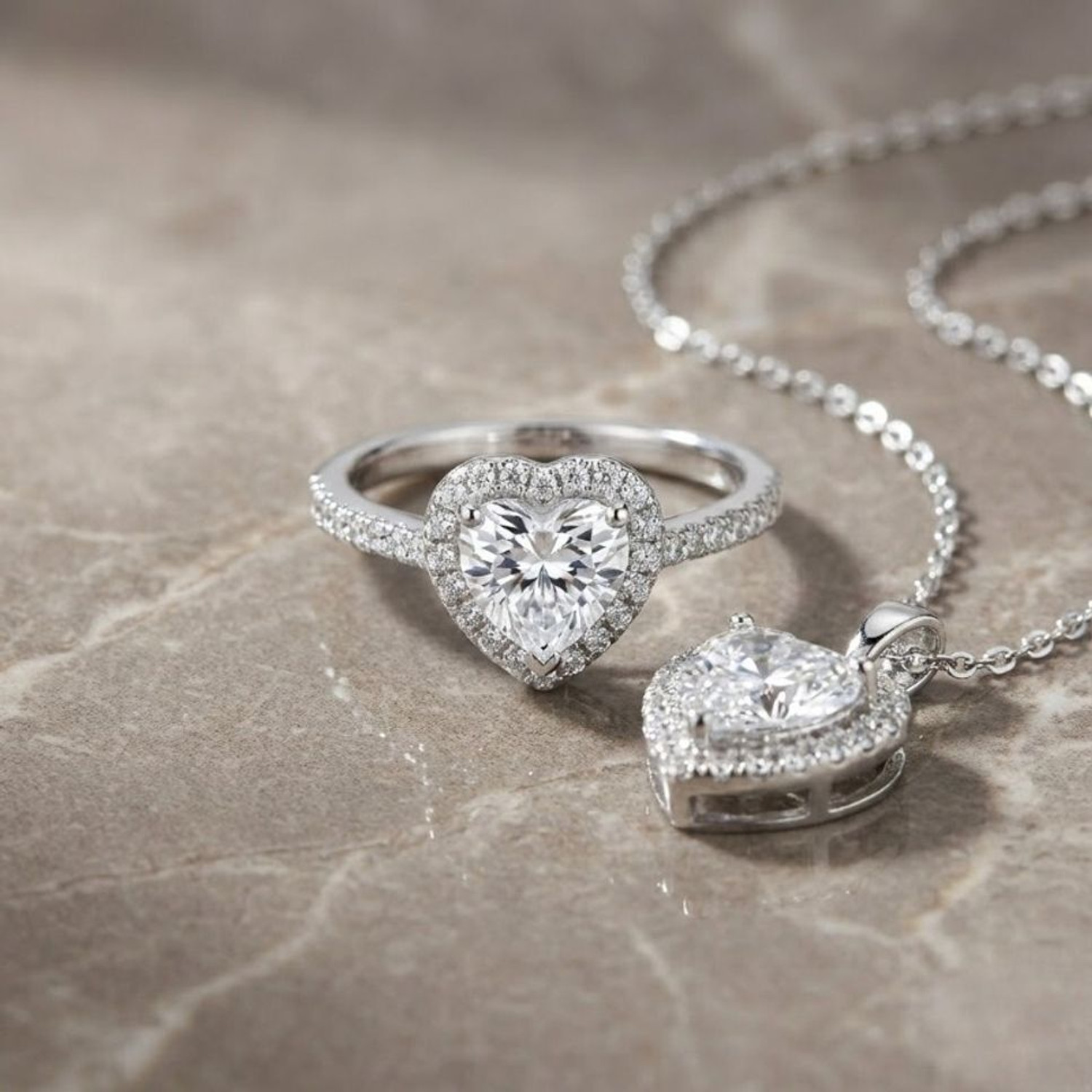 Image of kazare Alloy Rhodium Silver Jewellery Set