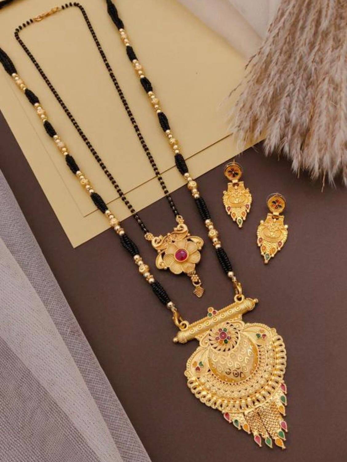 Aaravanta Brass Gold-plated Gold Jewellery Set