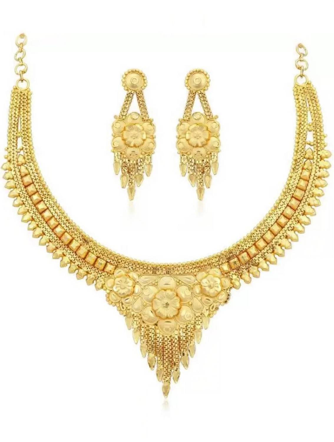 Hitarth Fashion Jewellery Brass Gold-plated Gold Jewellery Set