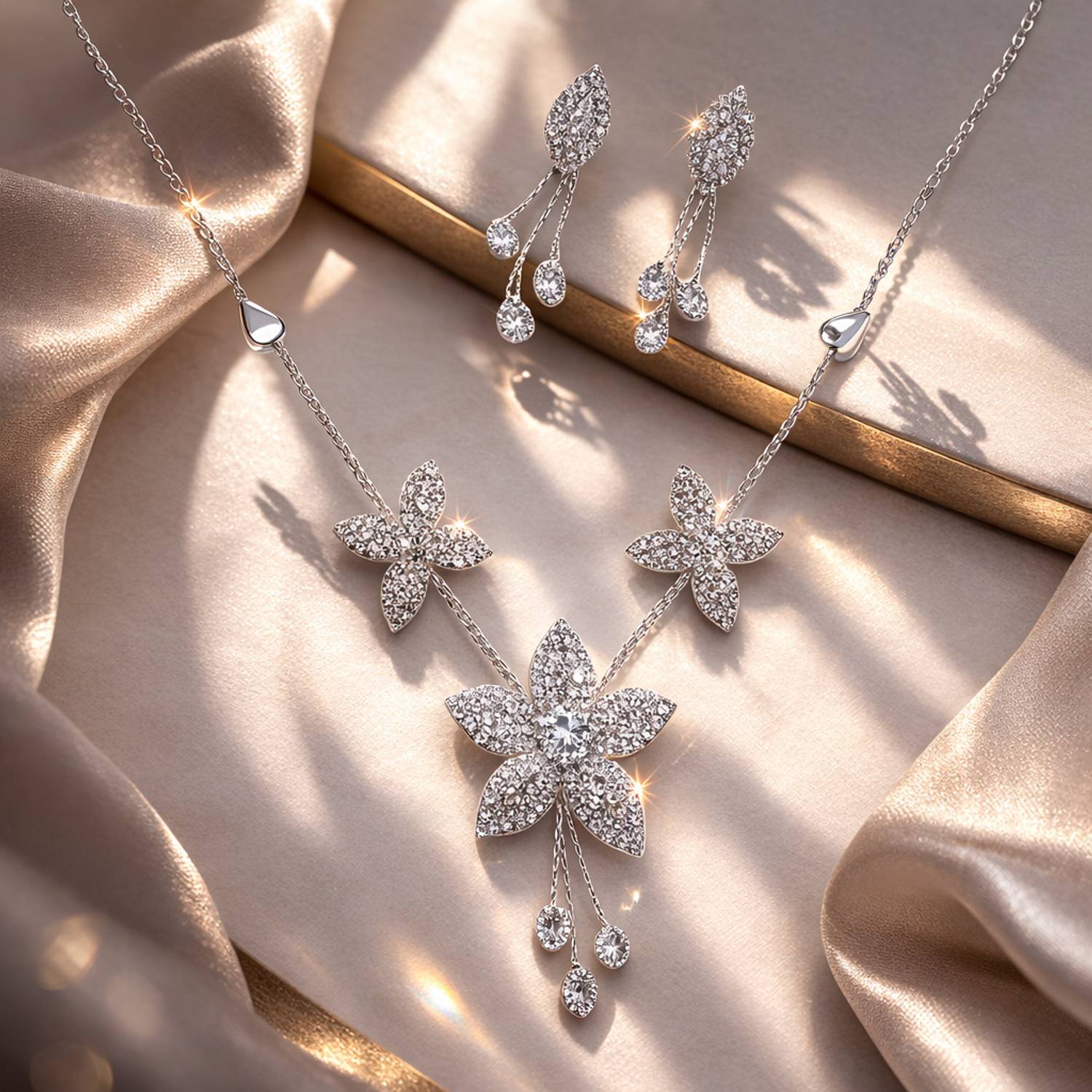 BLUSHIS Stainless Steel Silver Silver Jewellery Set