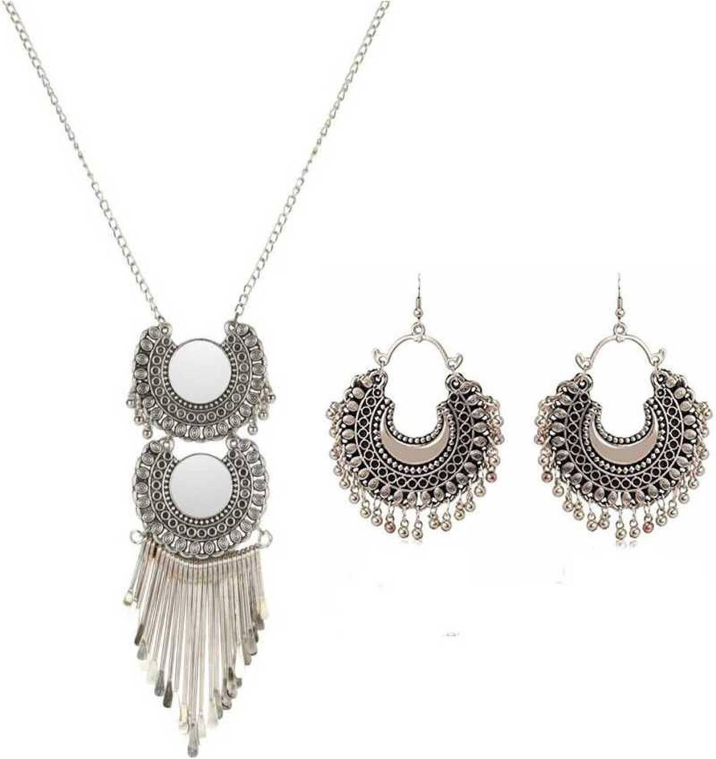 BSINT Sterling Silver Black Silver Silver Jewellery Set