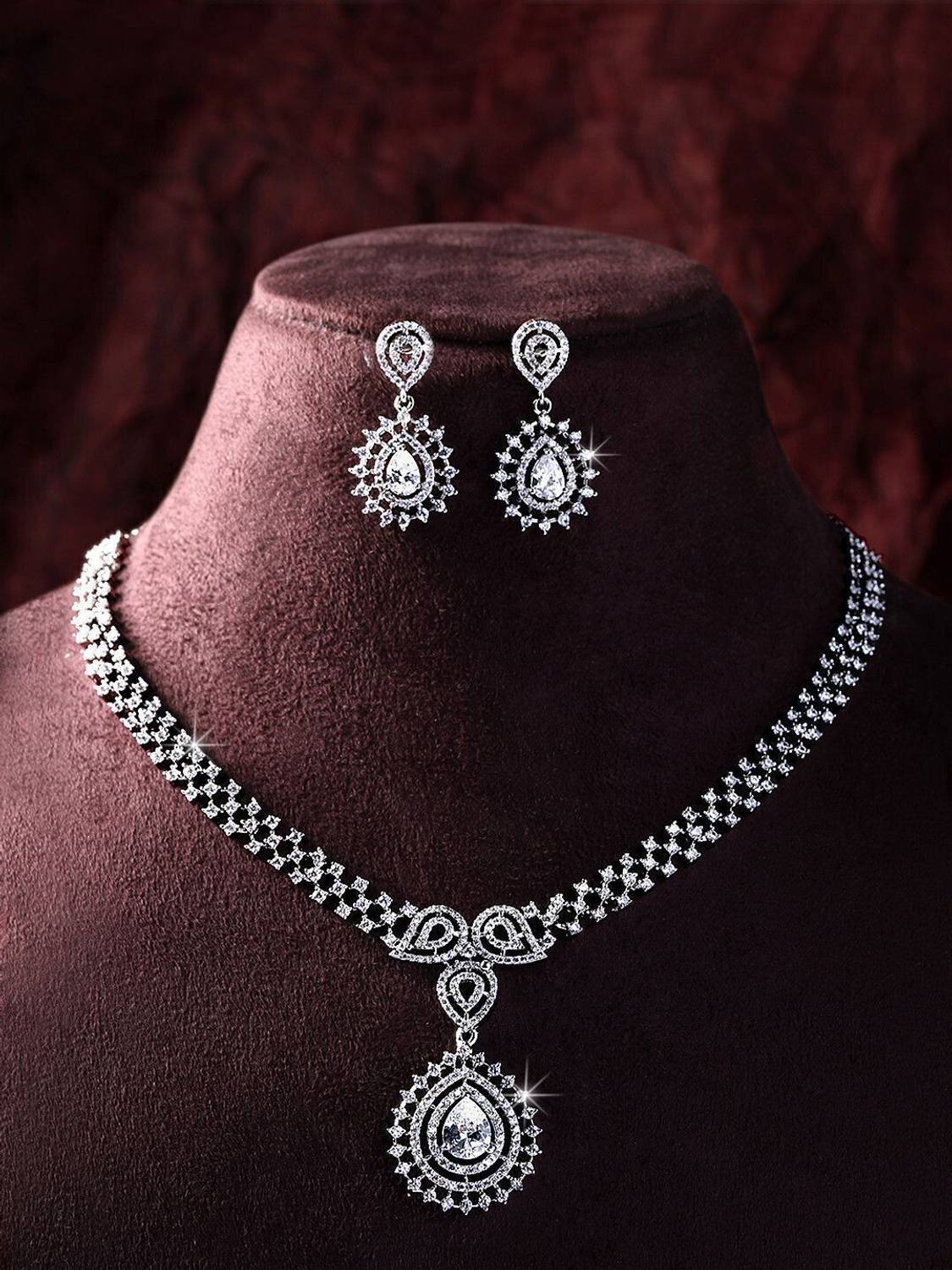ASMITTA Jewellery Brass Rhodium Silver Jewellery Set
