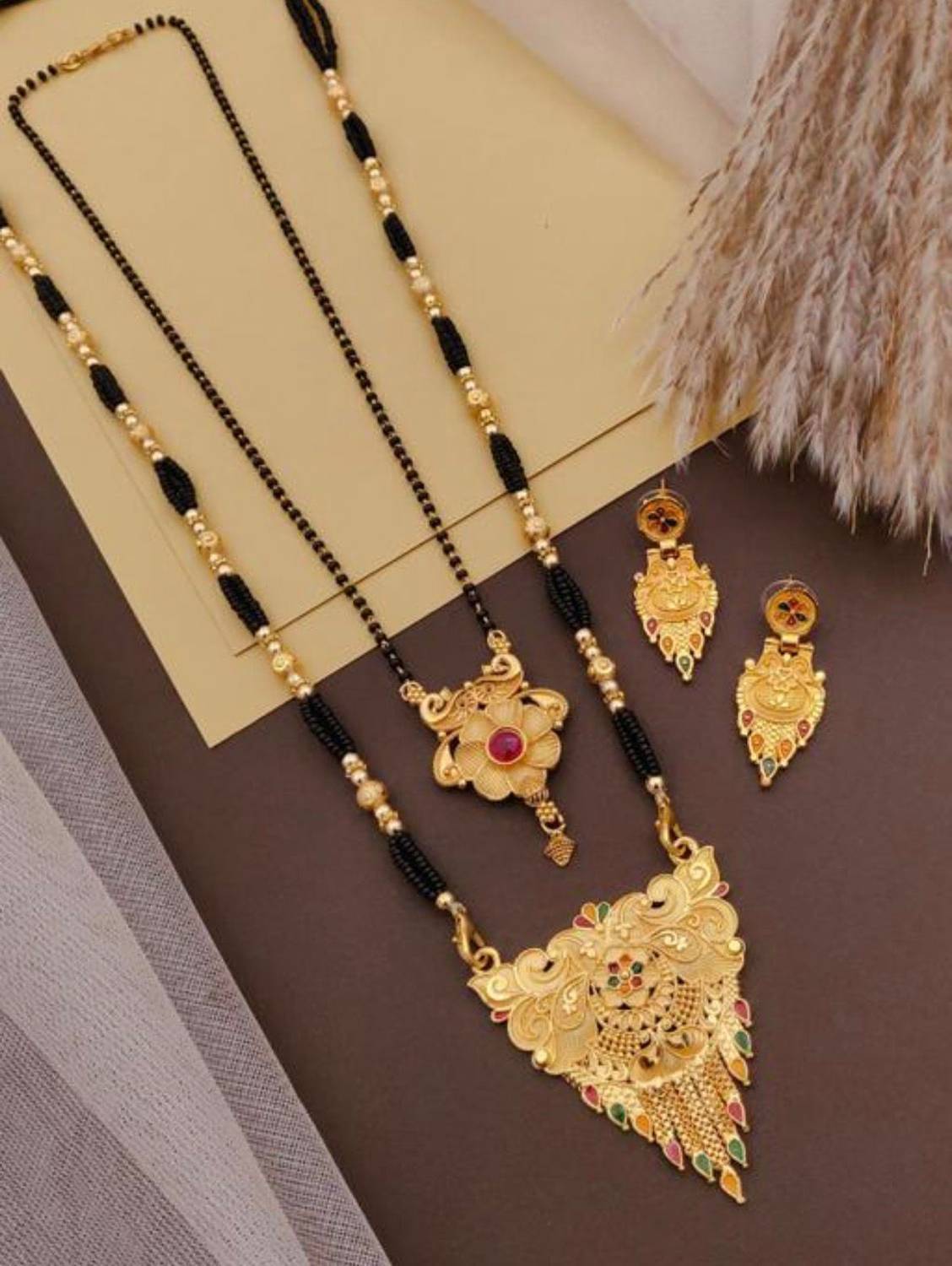 Aaravanta Brass Gold-plated Gold Jewellery Set