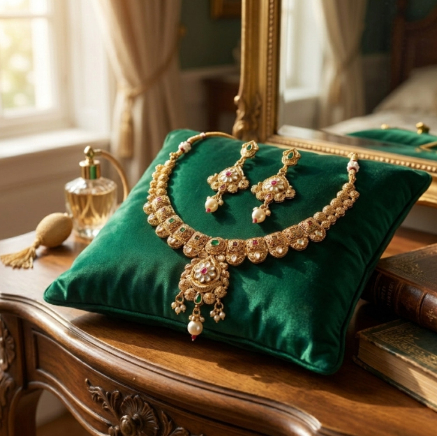 Image of SCG Brass Gold-plated Gold Jewellery Set