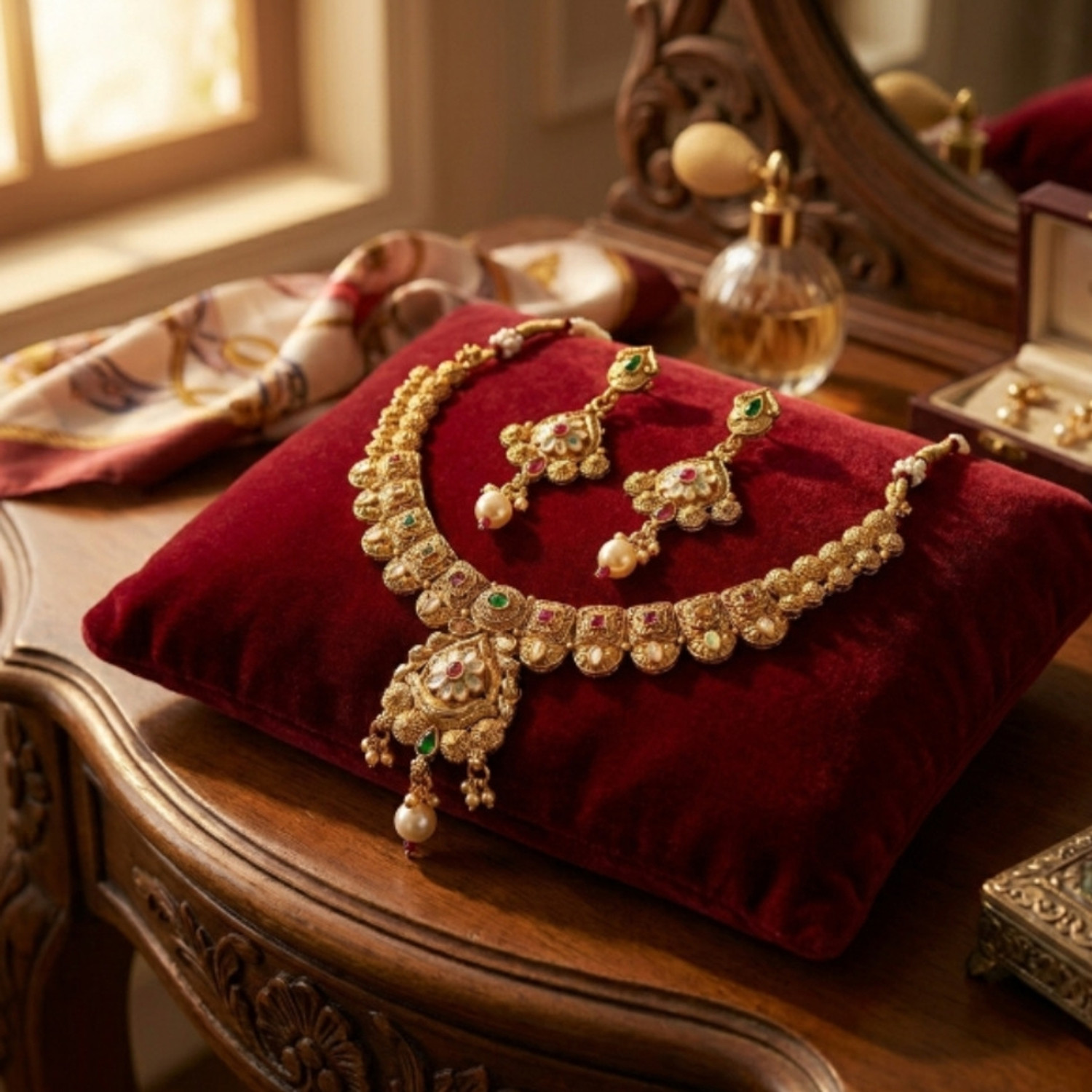 Image of SCG Brass Gold-plated Gold Jewellery Set