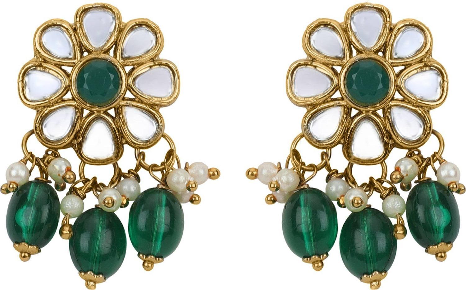 Image of Reesha Jewel Brass, Alloy Gold-plated Multicolor Jewellery Set