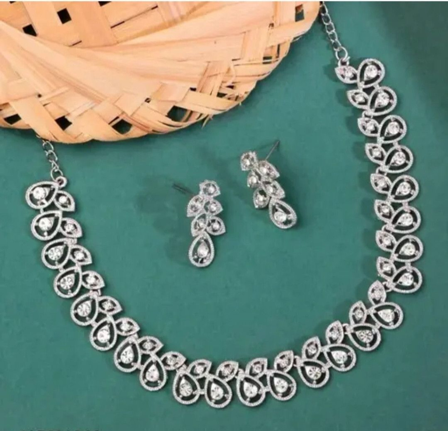 Image of Rimzhimm Alloy Rhodium Silver Jewellery Set