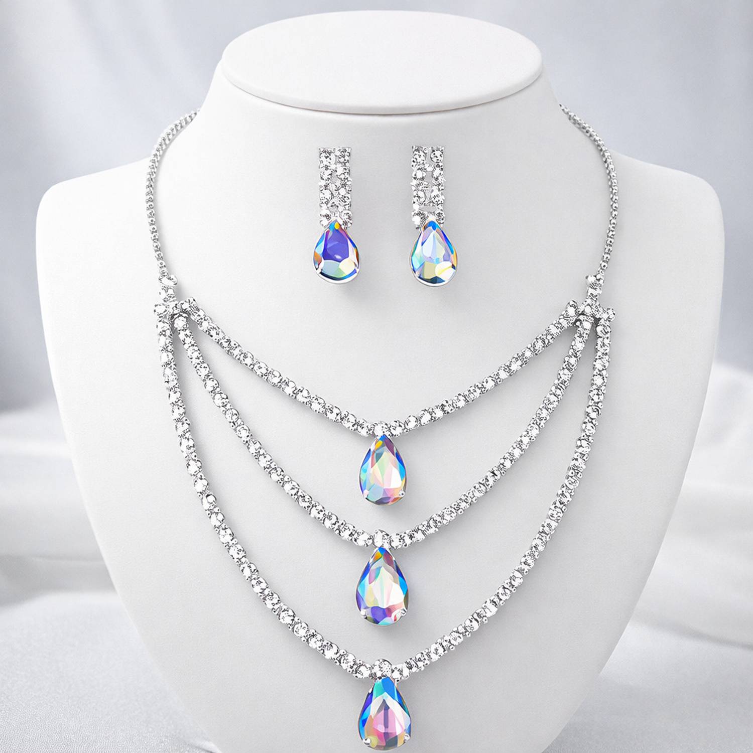 BLUSHIS Stainless Steel Multicolor Jewellery Set
