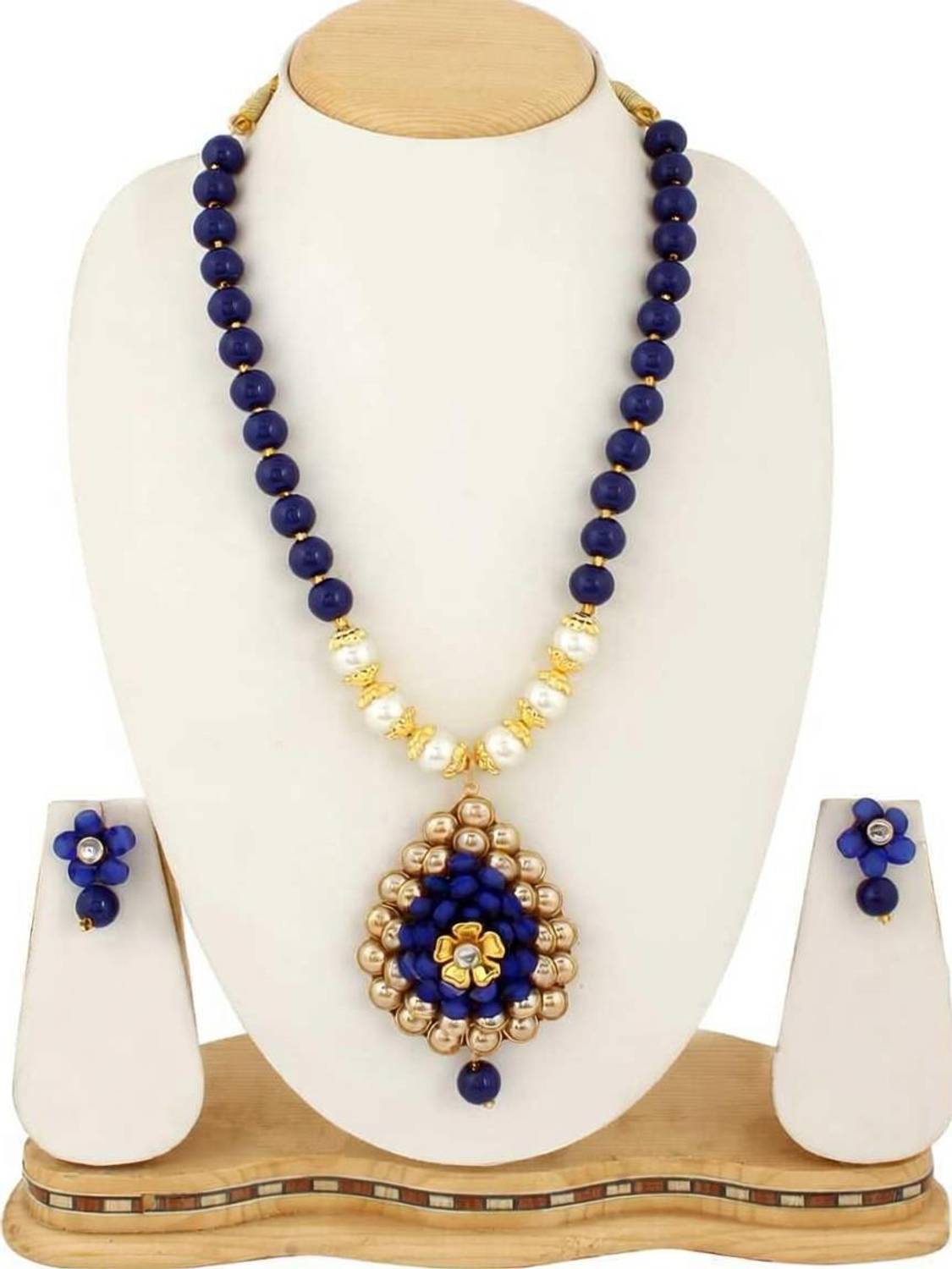 AHOORA Alloy Gold-plated Blue Jewellery Set