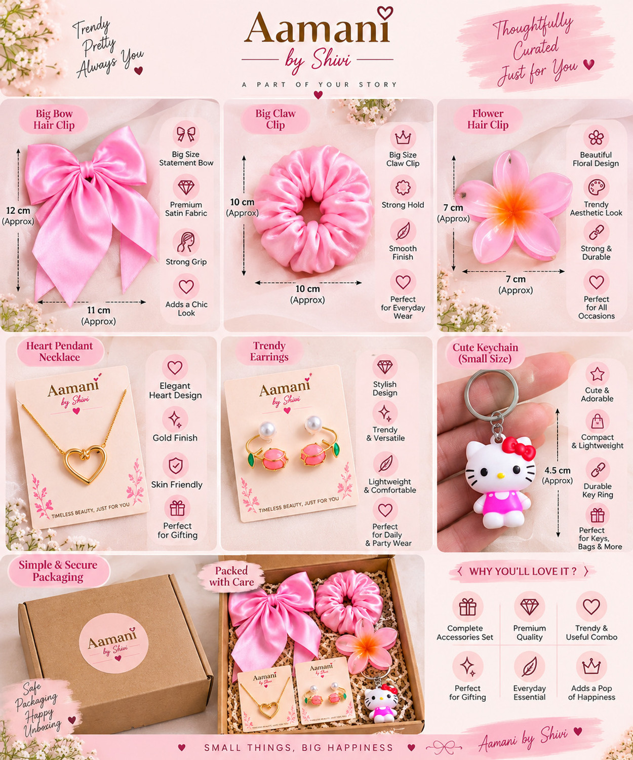 Image of Aamani Producation Alloy Gold, Pink Jewellery Set