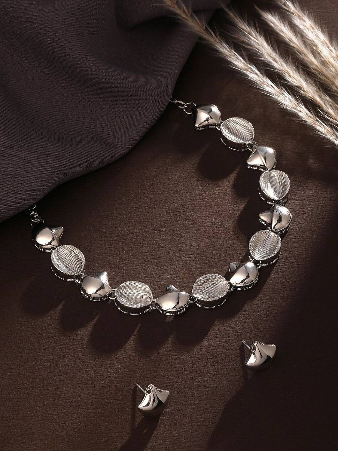 ASMITTA Jewellery Alloy Rhodium Silver Jewellery Set