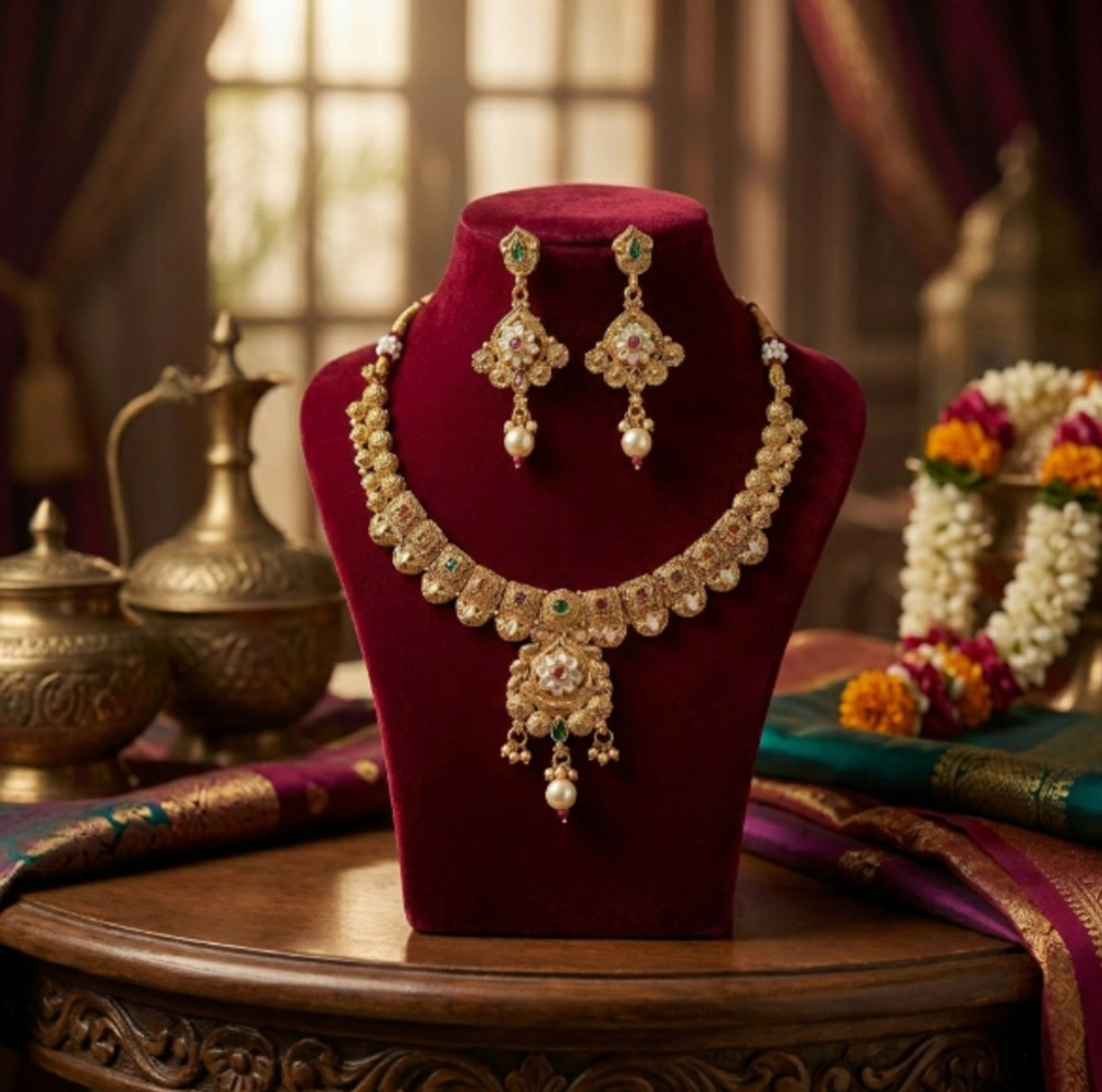 Image of SCG Brass Gold-plated Gold Jewellery Set