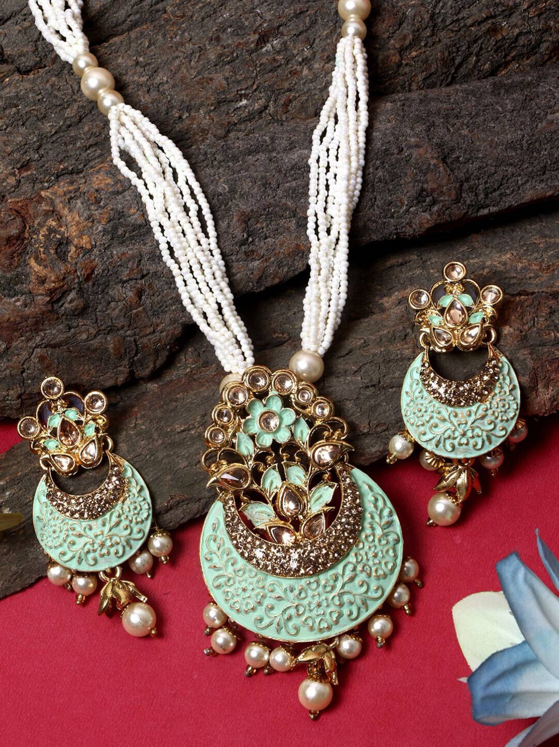 STYYLO FASHION Brass Gold-plated Multicolor Jewellery Set