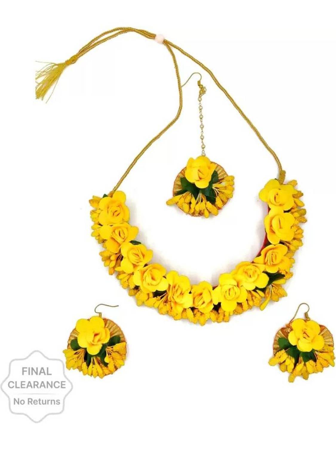 12SEASONS Fabric Yellow Jewellery Set