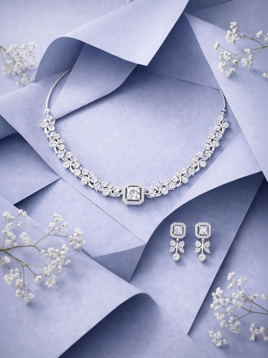 Image of VIIORA Brass Silver Silver Jewellery Set