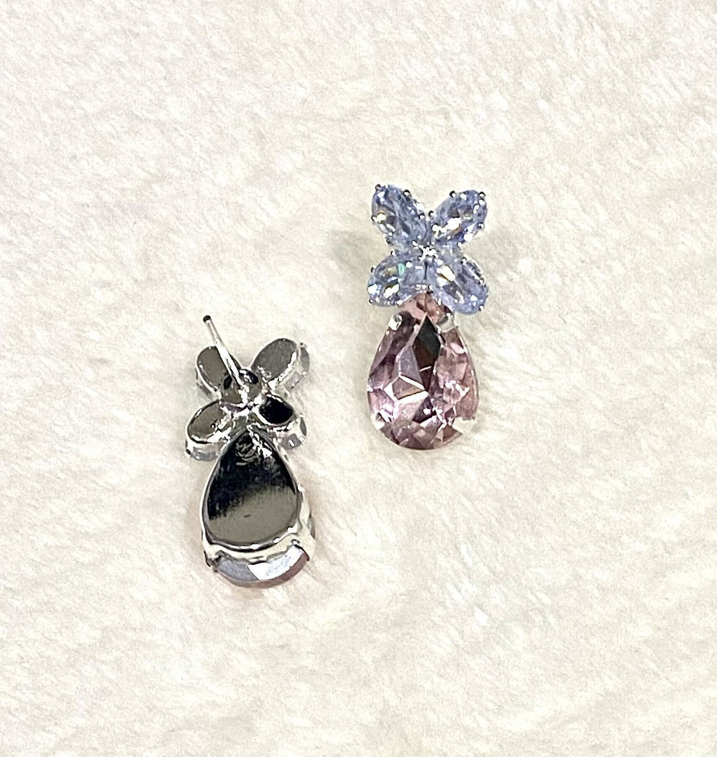 Image of OChori Stone, Alloy Silver Pink, Silver Jewellery Set
