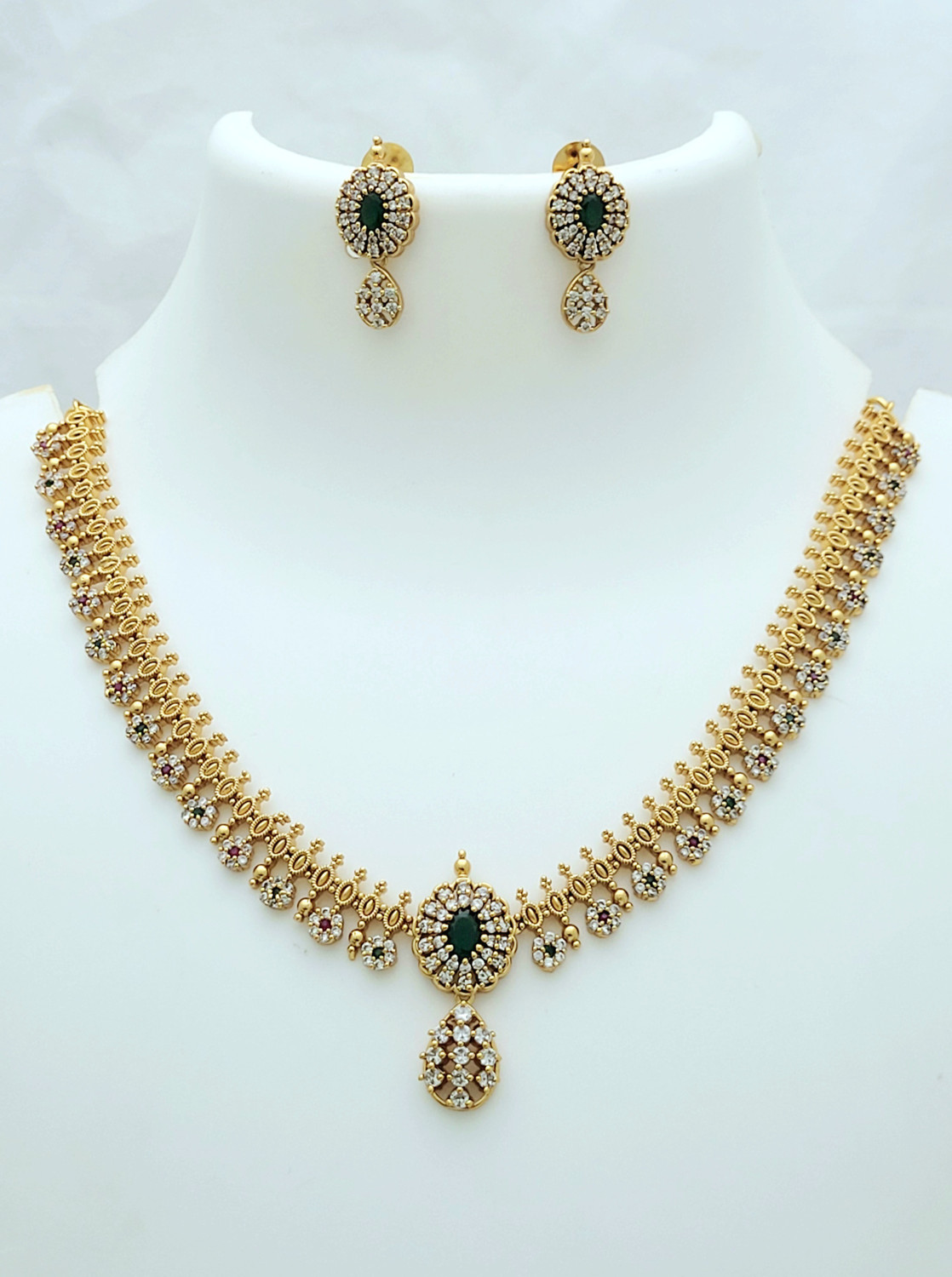 Image of elegents Brass Brass Multicolor Jewellery Set