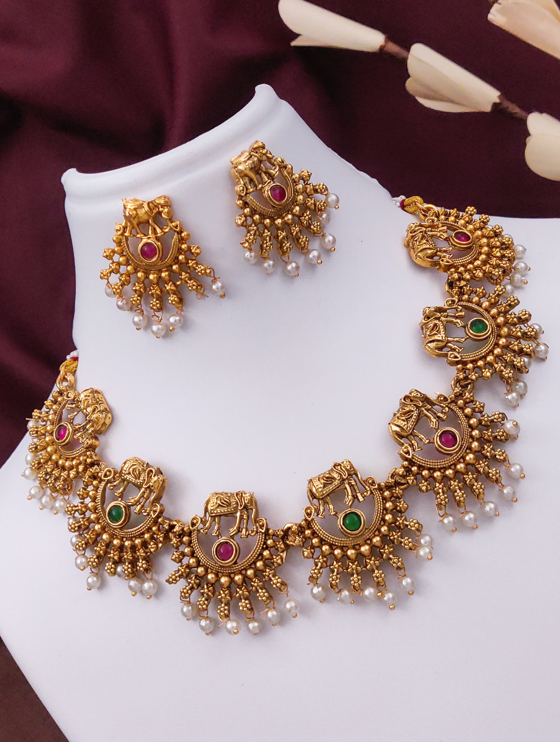 vihaajewellery Brass Multicolor Jewellery Set