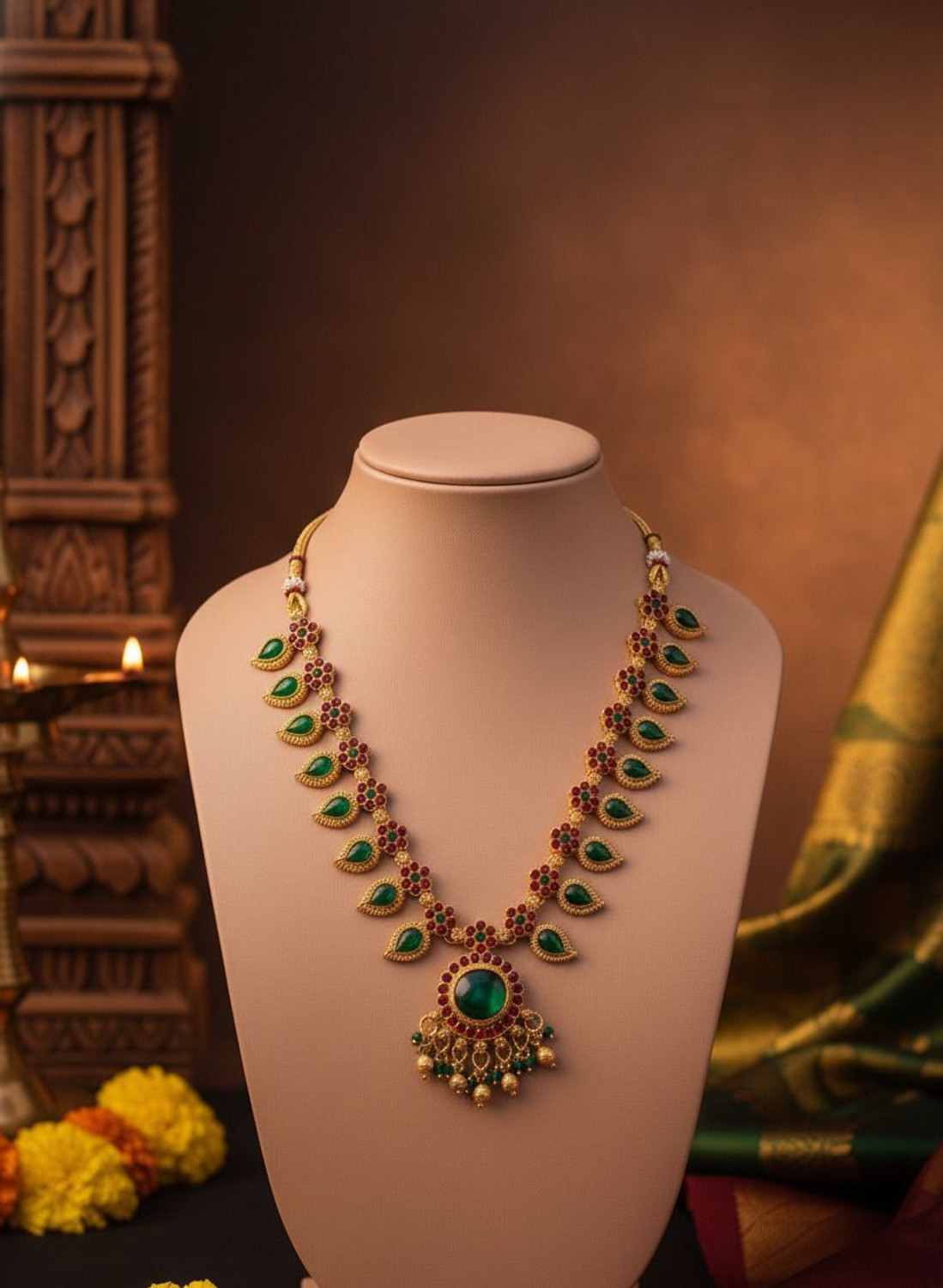 Image of NIHA IMMITATION Alloy Gold-plated Multicolor Jewellery Set
